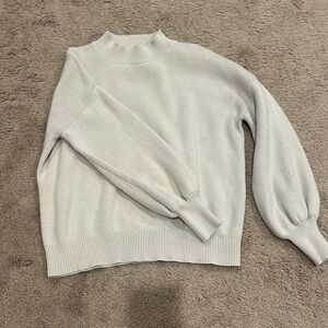 Cream Cowl Neck Sweater with Soft Knit Texture